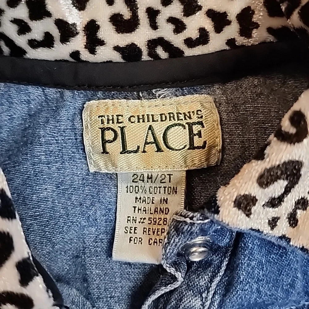 Children's place denim shirt with animal print details